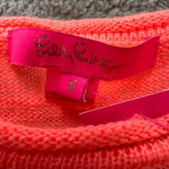 Lilly Pulitzer NWT Small Danette Sweater Papaya Punch Sunny Casual‎ Lightweight - Picture 5 of 10
